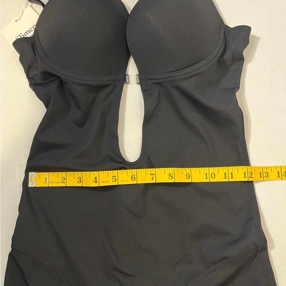 Slimers Black Backless Shapewear Strapless Bodysuit Low Back Plunge Bra Small - Picture 8 of 9